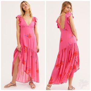 NWT Free People pink She’s A Waterfall dress sz 12